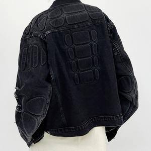 Veste en jean pour homme, décontractée, couleur unie, col à revers, simple boutonnage, coupe ajustée, 100% coton - Product Image 3