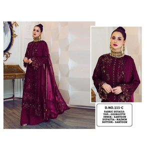 Fournisseur direct d'usine, organza synthétique de bonne qualité avec broderie, collection de costumes pakistanais provenant d'un vendeur indien de premier plan - Product Image 1