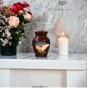 Personalized Cross Cremation Urn High-Quality Aluminum Memorial Urn <b>Ashes</b> Customizable Standard <b>Keepsake</b> Urn 200 Cubic Inches - Product Image 5