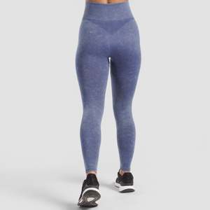 Leggings Deportivos Casuales HyperGlam con Patrón Azul, Sin Costuras, Elásticos, de Spandex y Nailon, Tallas XL y 3XL, Logotipo en la Cintura - Product Image 2