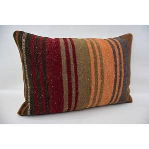 Multicolor Kilim Patchwork Wool Pillow Luxury 16x24 Inch Decorative Cushion Vintage <b>Fluffy</b> Leaves Pattern Portable <b>Bedding</b> - Product Image 2