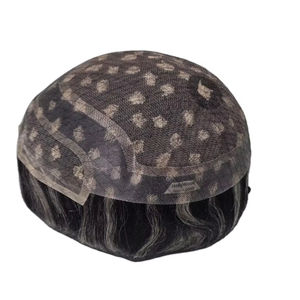 ท็อปเปอร์ผมและวิกผม 100% ผมแท้ จีน เรมี่ เวอร์จิ้น โปรเธซิส ทัส แฮร์ บีดี เลซ ฟรอนท์ วอเตอร์เวฟ - Product Image 2