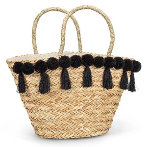 Nouvelle collection d'herbe de carex raffinée du Vietnam tissée à la main magnifiquement combinée motifs de fils délicats fermeture ouverte deux poignées - Product Image 3