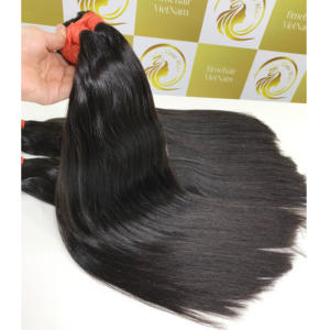 Extensiones de cabello Remy Virgen de la mejor calidad Natural negro recto a granel 8-40 ''Color oscuro sin procesar vietnamita al por mayor - Product Image 5