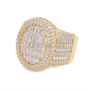 Bague de fiançailles de luxe en diamant rond VVS, argent sterling 925, tendance hip-hop, collection pour hommes - Product Image 2