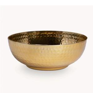 Bol de service à salade et fruits en métal de style minimaliste fait à la main de concepteur moderne fini en émail rouge pour les fêtes - Product Image 3