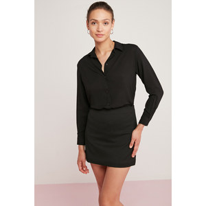 ETHIQUET เสื้อเชิ้ตผู้หญิงผ้าวิสโคสเนื้อบางเบาทรงปกติไม่มีกระเป๋า - Product Image 3