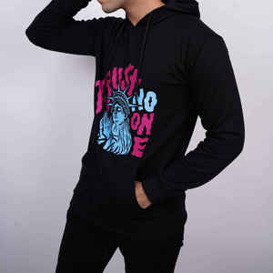 Sudadera con capucha de bolsillo de algodón 100% de peso pesado para hombre, cuello con capucha de patrón sólido con logotipo frontal personalizado bien diseñado para invierno - Product Image 4