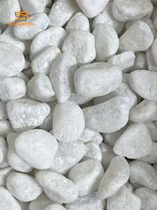 Mejor precio, alta calidad, pulido, grava triturada, piedra de guijarros de paisaje blanco nieve Natural para Villa, parque de baño - Product Image 4