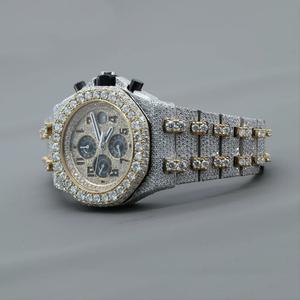 Men's round Diamond Hip-Hop <b>Automatic</b> Watch Handcrafted Unique Fashion Jewelry with 22mm Band Width Luxury Antique Style - Product Image 4