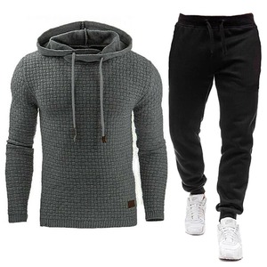 Invierno ecológico hombres mujeres moda Casual chándales al aire libre Fitness Jogging conjuntos con capucha deportes 100% algodón Sudadera con capucha de lujo - Product Image 4