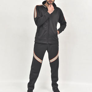 Ensembles de jogging en polyester pour hommes ensemble deux pièces Patchwork veste en nylon zippée et jogging ensemble de survêtement pour hommes - Product Image 2