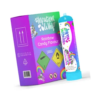 Bestseller Rainbow Candy Flavor Infusion peitsche 580g Packung Schlagsahne Zylinder/Tank von Top Listed Supplier