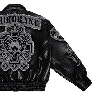 Veste universitaire en cuir brodée en chenille personnalisée pour hommes |   Style vintage de moto de collège - Product Image 5