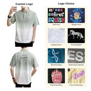 Camiseta OEM con logotipo personalizado, Camiseta lisa de manga corta de golf de alta calidad, polo sin costuras transpirable de secado rápido para hombre - Product Image 5