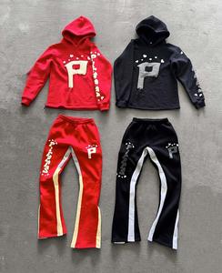 Conjunto de sudadera y pantalones de chándal de diseño personalizado Conjunto de pantalones de chándal y Sudadera con capucha acampanados de peso pesado de alta calidad - Product Image 3