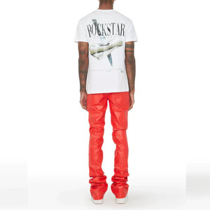 Nouveauté 2025 Pantalon en cuir pour homme de haute qualité, coupe droite, décontracté, taille mi-haute - Product Image 5
