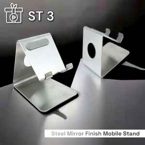 White Double Fold Metal <b>Mobile</b> <b>Stand</b> Compatible with All IPhones Smartphones Durable <b>Phone</b> Holder for Outdoor Use Home Desk Bed - Product Image 3