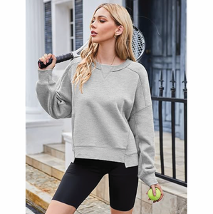 Sudadera Extra Grande de Algodón para Mujer, Estilo Casual, Manga Larga, Cuello Redondo, para Uso Diario en Invierno, Colores Personalizables en la Parte Delantera - Product Image 2