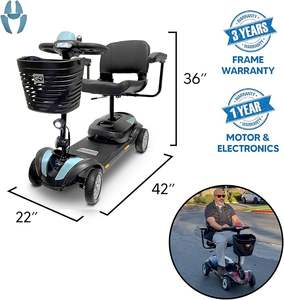 Patinete eléctrico de movilidad para adultos, patinete eléctrico con batería para personas mayores, capacidad de peso de 350 libras, azul bebé, hasta 13 millas - Product Image 2