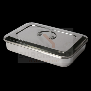 Plateau de désinfection chirurgical de laboratoire en acier inoxydable 304 carré avec couvercle, kit chirurgical manuel certifié CE, instruments - Product Image 3