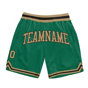 Industrie Direct Engro Sportswear Basketball Shorts Custom Kelly Green Old Gold-Black Authentique Throwback Basketball Shorts - Product Image 1