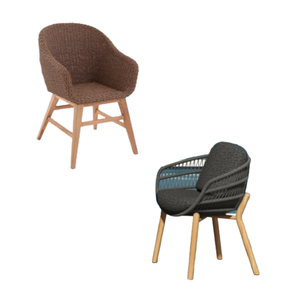 Modern Style Hotel and Garden Furniture Luxury <b>Dining</b> <b>Chairs</b> Aluminum Frame for Wooden <b>Legs</b> Rope Patio Outdoor <b>Chair</b> - Product Image 5