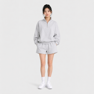 Womens Half Zip Pullover Sweatshirt <b>Mock</b> <b>Neck</b> Long Sleeve Fleece Loungewear <b>Top</b> - Product Image 4