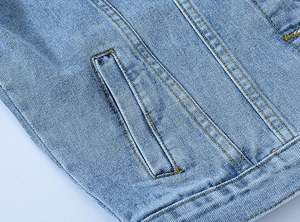 Chaqueta vaquera para hombre superventas con cuello levantado Diseño moderno y único para ropa informal Colocación del logotipo frontal - Product Image 6