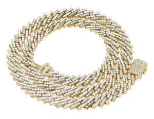 Cadena de eslabones cubanos de oro blanco de 14 quilates, 18 MM, Diamante de moissanita, joyería de Hip Hop, collar de último diseño, Material principal de plata - Product Image 1