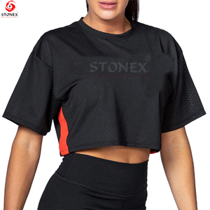 Nuevo producto Venta caliente Top pequeño de cuello alto Crop Top y camiseta de manga corta para mujer con cuello redondo - Product Image 2