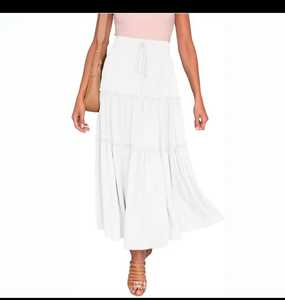 La última falda informal de moda para mujer, cintura elástica, Material de rayón cómodo con decoración de borlas con estilo - Product Image 2