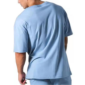 Camisetas casuales personalizadas para hombre, venta al por mayor, camisetas lisas de color sólido a la venta 100% algodón con cuello redondo, camisetas con estampado de silicona - Product Image 3