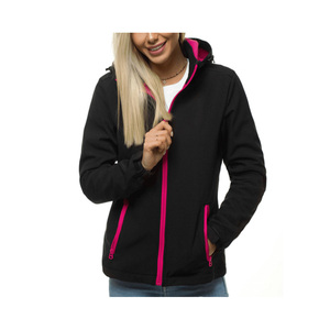 Haute qualité femmes Softshell veste imperméable coupe-vent automne extérieur teint Rivet à capuche coupe régulière - Product Image 2