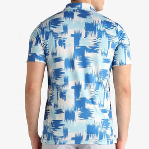 เสื้อโปโลแขนสั้นผู้ชายลายเรขาคณิตสีน้ำเงิน ยี่ห้อ Index Apparel ทรงลำลอง แห้งเร็ว ผลิตจากผ้าโพลีเอสเตอร์ทอ - Product Image 2