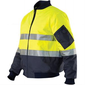 Chaqueta de Seguridad Impermeable para Hombre, ANSI Clase 2, con Luz LED Intermitente, Alta Visibilidad, Invierno, Poliéster, Estilo Bomber - Product Image 3