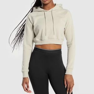 Sudadera corta para mujer, de felpa premium, venta al por mayor, personalización OEM, venta de fábrica - Product Image 1
