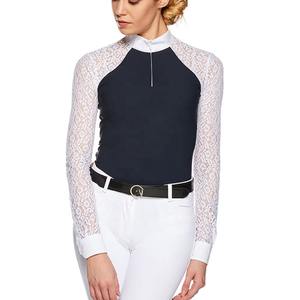 Camisa de Equitación Vintage de Manga Corta para Mujer, Tejido Elástico, Transpirable y Cómodo, Camisa Ecuestre para Entrenamiento - Product Image 2