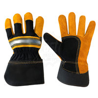 Guantes de Cuero para Protección de Manos, Transpirables, Guantes de Cuero para Hombre, Personalizados, de Cuero Suave, Dedos Completos