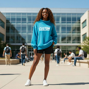 Top Design Femmes Université Mockneck Streetwear Brodé Polaire Surdimensionné Sweat D'hiver Écologique Respirant - Product Image 4