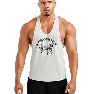 Camiseta sin mangas personalizada al por mayor para hombre, de alta calidad, transpirable, anti-bolitas, de poliéster/algodón, estilo urbano. - Product Image 1