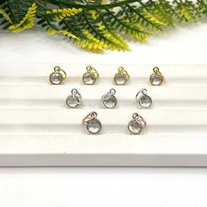 Cristal Quartz Pierre de Naissance Lunette Ronde Pendentif 6mm Facettes Gemme Argent Sterling À La Main Charme Collier À La Main Cadeau Bijoux - Product Image 2