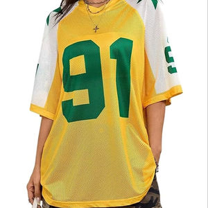 Unisex Custom V-Neck Oversized Football Jersey Breathable <b>Printed</b> Jersey for Men and Women Players Comfortable and Stylish - Product Image 1