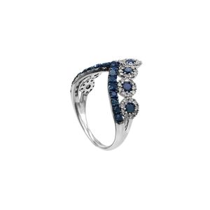 Bague de fiançailles et de mariage classique pour femme JEWELSPAARK, diamant naturel bleu et blanc rond de 1,40 ct, argent sterling 925 - Product Image 4