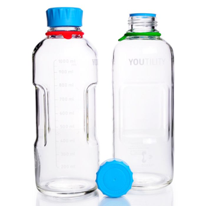 YOUTILITY para Botella de Vidrio Schott DURAN con Tapa y Anillo, 1000 ml, Paquete de 4 - Product Image 1