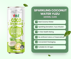 VINUT agua de coco Yuzu espumoso 320ml HALAL KOSHER OEM ODM Etiqueta Privada potable muestra gratis del fabricante - Product Image 3