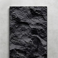 Carrelage mural léger en pierre de culture ardoise noire PU, imperméable, pour décoration intérieure industrielle rétro