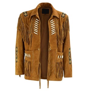 100% Original élégant Cowboy veste en cuir hommes haute rue Style occidental col montant fermeture éclair hiver OEM Service disponible - Product Image 3