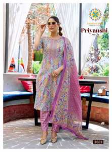 Broderie imprimée en coton droit de qualité supérieure Collection Kurti Vêtements indiens et pakistanais Prix de gros pour fête et tenue décontractée - Product Image 2
