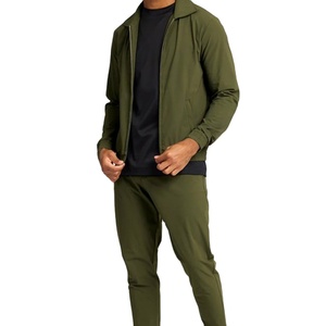 Conjunto Deportivo de Otoño al por Mayor, 2 Piezas, Traje Deportivo para Hombre, 100% Poliéster, Informal, para Correr, Traje Deportivo Sólido para Hombre - Product Image 1